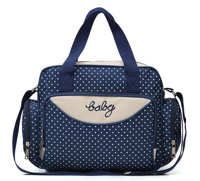 Large Capacity Baby Diaper Bag With Adjustable Padded Shoulder Straps, Top Zipper Closure