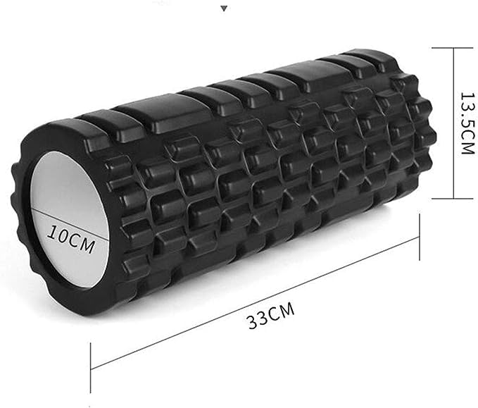 Foam Roller EVA for Yoga Deep Tissue Massage Muscle Stretching Physiotherapy Relieve Tension & Improve Mobility with Foam Roller for Legs & Muscles - Tool for Deep Tissue Massage (Black)