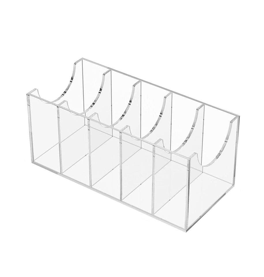 Belt Organizer, Acrylic Belt Storage Holder for The Closet, 5 Compartments Display Case for Tie and Bow Tie, Belt Storage & Display Box (2021111912)