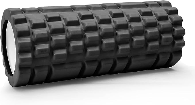 Foam Roller EVA for Yoga Deep Tissue Massage Muscle Stretching Physiotherapy Relieve Tension & Improve Mobility with Foam Roller for Legs & Muscles - Tool for Deep Tissue Massage (Black)