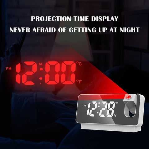 Alarm Clocks for Bedrooms with 180° Projector