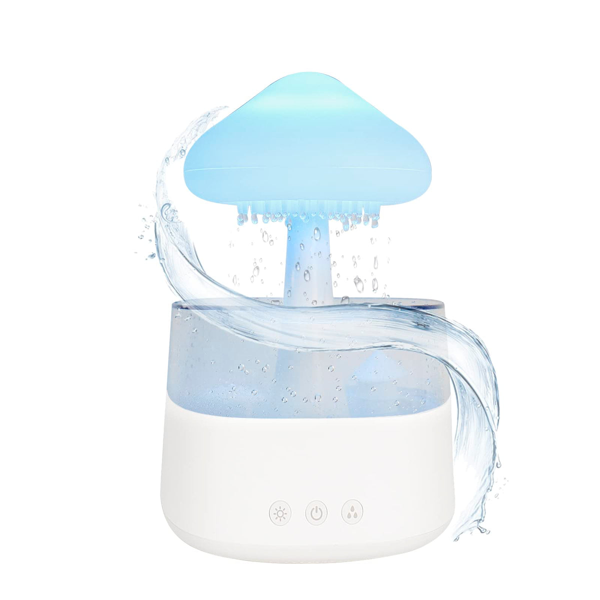 Humidifier Cloud Water Drip 450ML Aromatherapy Essential Oil Diffuser Night Light with 7 Colors LED Lights Water Drop Sound for Bedside Relaxing Sleeping (White)