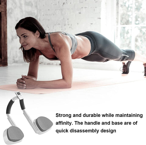 Plank Support Equipment | ABS Push-up Flat Trainer with Handle and Base, With Yoga Mat