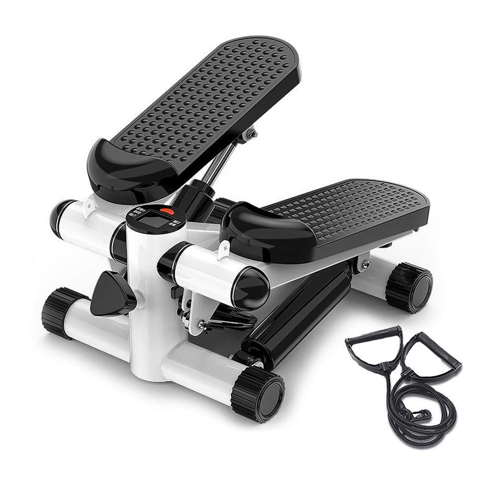 Mini Stepper Trainer Adjustable Height Stepper Exercise Machine with Resistance Bands and LCD Monitor Air Climber Stepping Fitness Machine