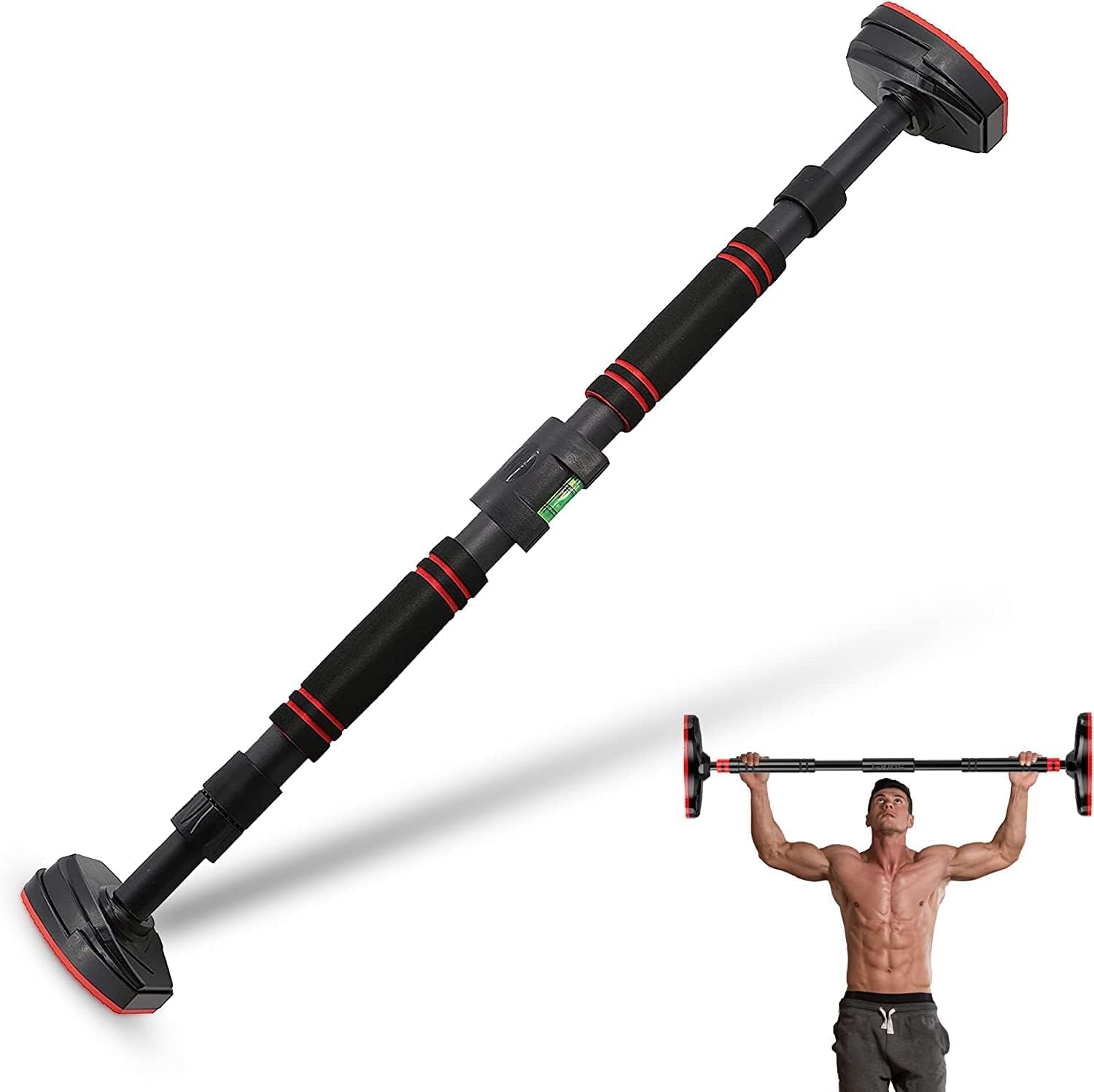 Adjustable Wall Mounted Pull up Bar with Comfortable Grip Handles for Pull-Ups Chin-Ups Fitness Training - Muscle Development and Various Bodyweight Workout for Home Gym Indoor and Outdoor.
