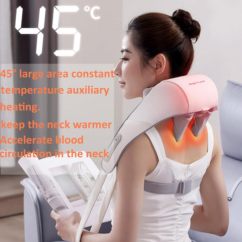 Mini Neck Massager, Shiatsu Back Neck Massager with Heat, Electric Massager for Back & Shoulder, Massage Pillow for Neck, Back, Shoulder, Leg, Deep Massage at Home for Muscle Relaxation