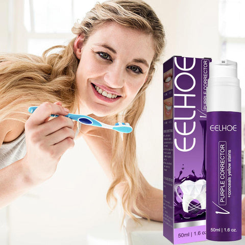 EELHOE Color Corrector Toothpaste, 50ml Color Corrector Toothpaste For Teeth Whitening, Color Corrector For Correct Yellow Toothpaste For Teeth Cleaning Stain
