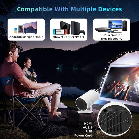 Smart Mini Projector 4K 5G WIFI, Big Screen Experience with Premium 360 Sound, 5.0 Bluetooth Movie Projector